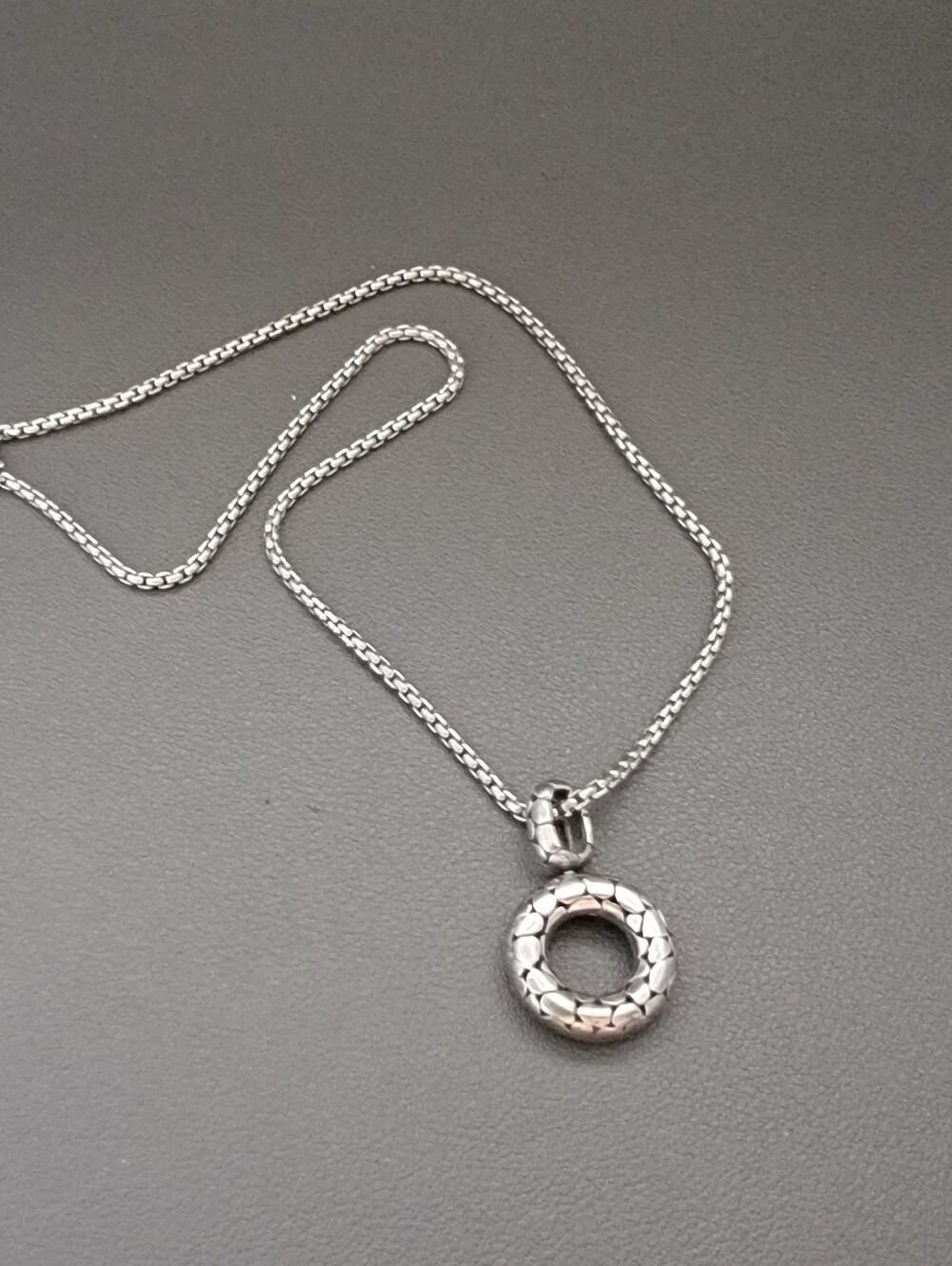 925 Sterling Silver Rotating Donut Pendant Necklace | Spinner Circle Pendant - Picture 2 of 6